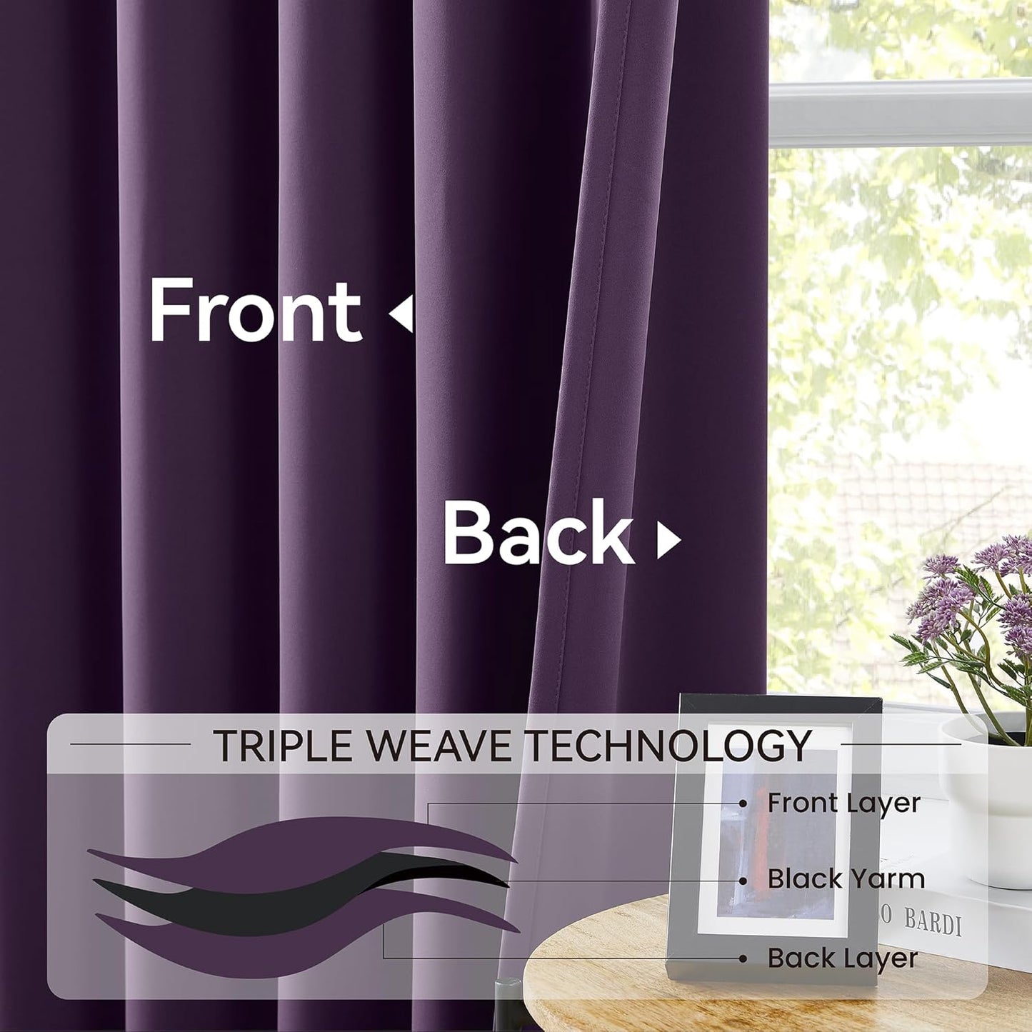 KangBang Purple Pinch Pleat Curtains 108 Inches Long, Blackout Pleated Vertical Curtains Sound Dampening Polyester Modern Drapes for Living Room Office with Hooks (40x108,9FT,2 Panels, Royal Purple)