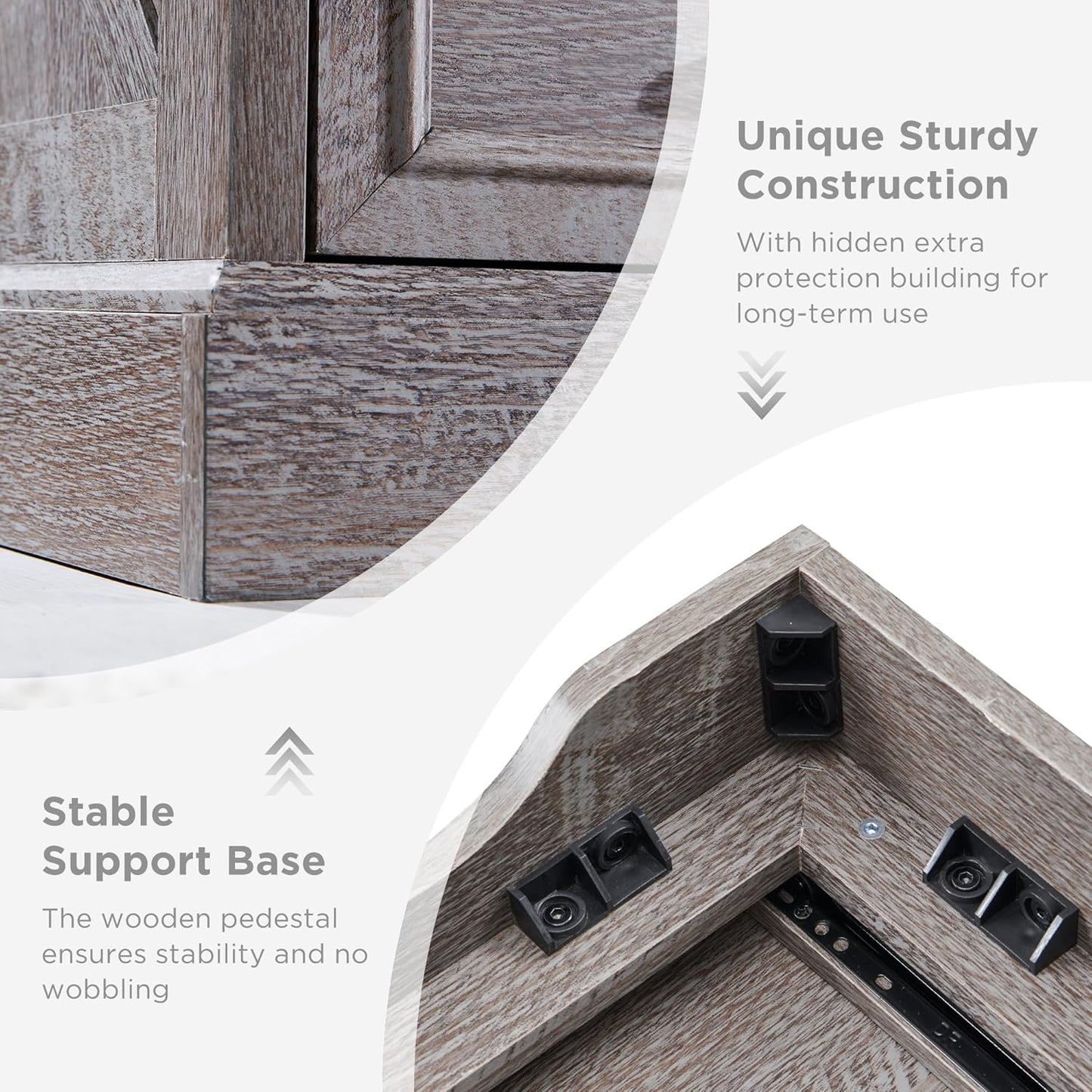 Farmhouse 6 Drawer Dresser for Bedroom, 52 Inch Wide Modern Dresser TV Stand with Large Drawers & Bar Handles, Rustic Wood Chest of Drawers for Bedroom, Living Room, Hallway, Grey