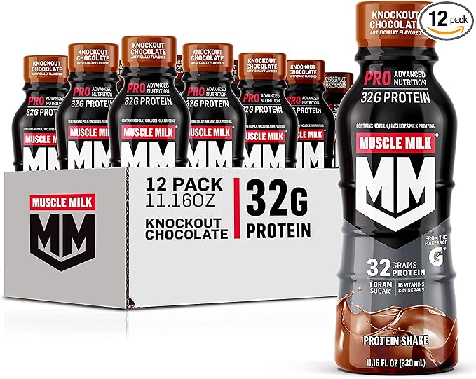 Muscle Milk Pro Advanced Nutrition Protein 11.16 Fl 12), 32g 32g Protein, 1g Sugar, 16 Vitamins 5g Fiber,
