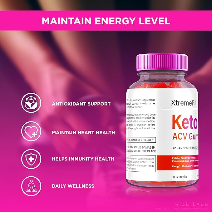 Xtremefit Keto ACV Gummies for Advanced Weight Loss, Advanced Formula, Apple Cider Vinegar Supplement (120 Gummies)