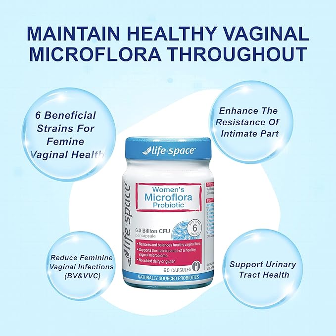 Life-Space Probiotic for Women, Support Healthy 6.3 Billion 60 Capsules