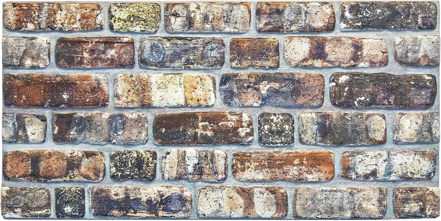 Dundee Deco 3D Wall Panels Faux Brick - Cladding, Multicolored Stone Look Wall Paneling, Styrofoam Facing for Living Room, Kitchen, Bathroom, Balcony, Bedroom, Sample, Size 10 x 10 in.