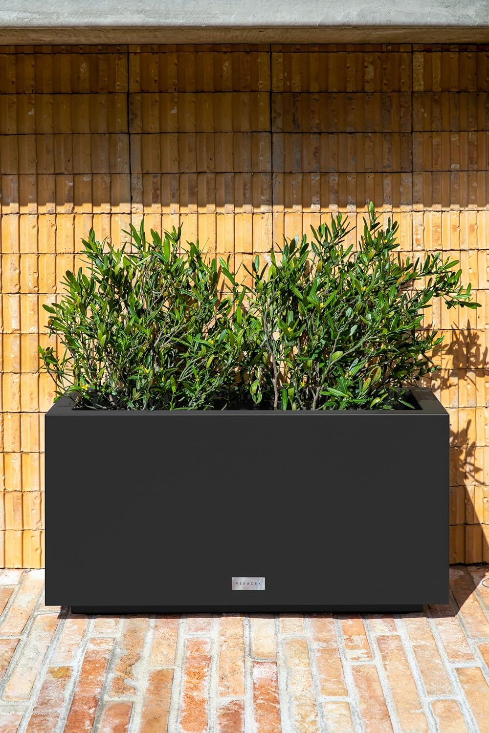 Veradek Block Series Long Box Planter - Large Rectangular Planter for Indoor or Outdoor Patio/Porch | Durable All-Weather Use with Drainage Holes | Modern Décor for Tall Plants, Flowers or Shrubs