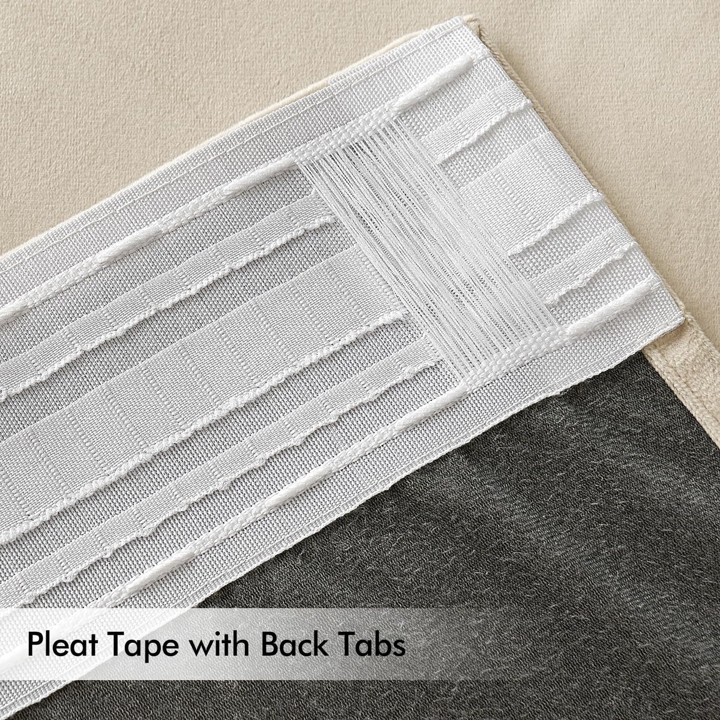 MIULEE Cream Beige Velvet Curtains 108 inches Long 2 Panels - Luxury Pinch Pleated Room Darkening Window Drapes for Bedroom Living Room Thermal Insulated Super Soft, Back Tab Rod Pocket Elegant Decor