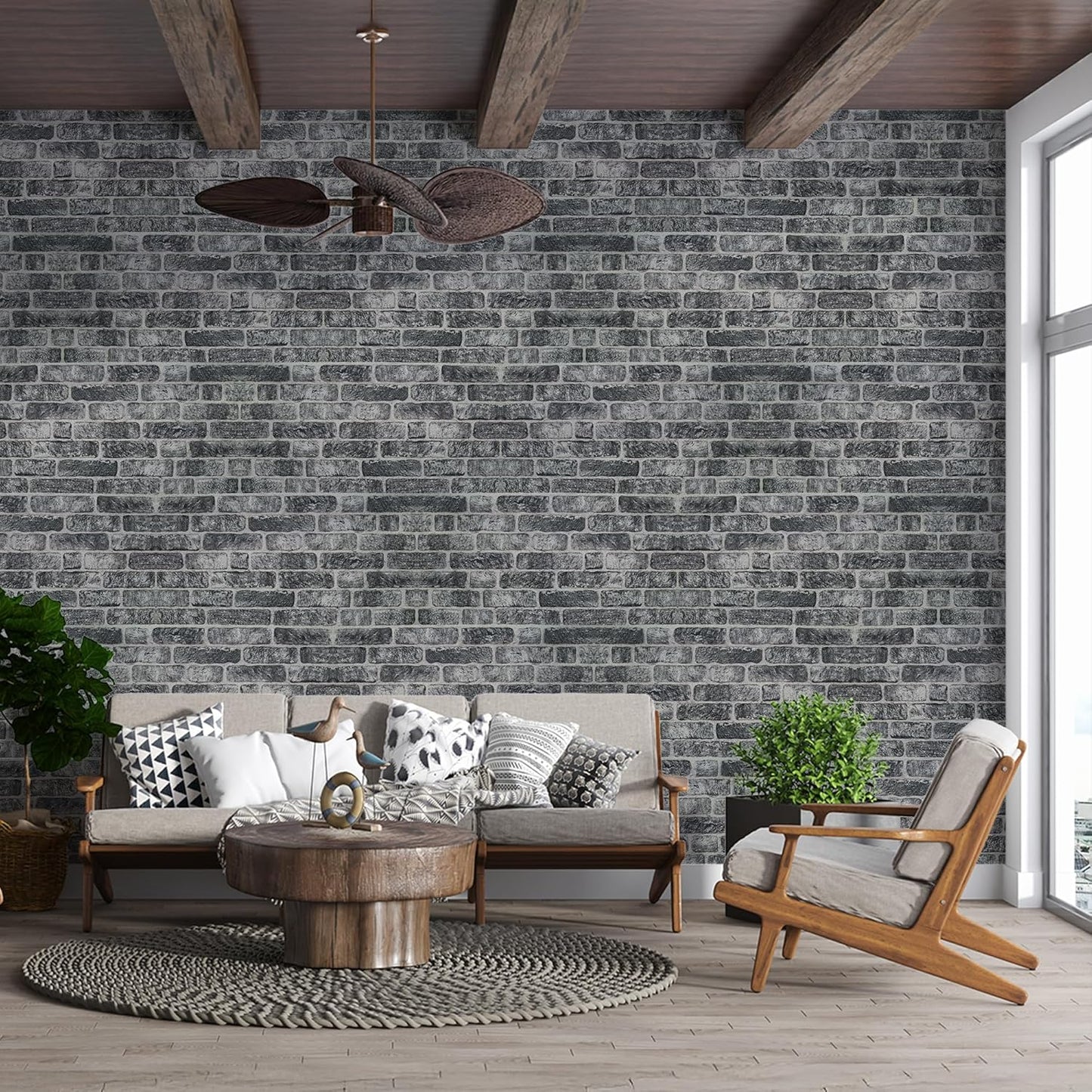 IZODEKOR 3D Wall Panels Brick Effect - Cladding, Stone Look, Styrofoam Facing for Living Room, Kitchen, Bathroom, Balcony, Bedroom, Back of Counter and Teras | Old Town (10 x Panels) - Covers 53 sq ft