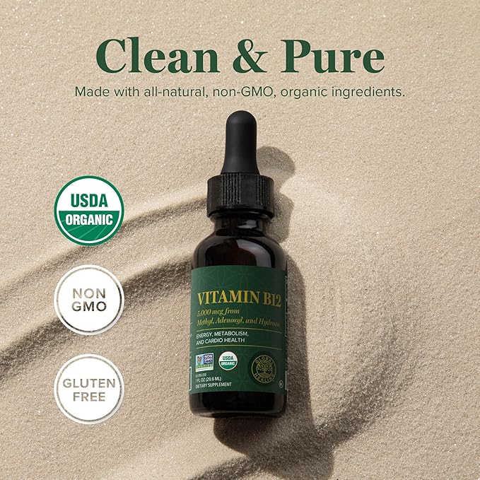 Global Healing Vitamin B12 Sublingual 5000 B12 Vitamins (2 Oz)