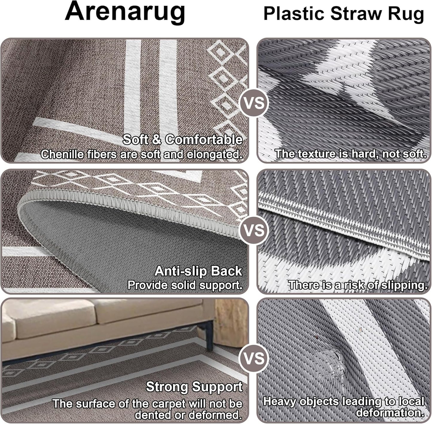 Outdoor Patio Rug, Outside Rectangular Carpet, Moroccan Geometric Rugs, Washable Large Indoor Outdoor Rug Mats for RV, Picnic, Backyard, Deck, Balcony, Porch, Beach 5'x8'