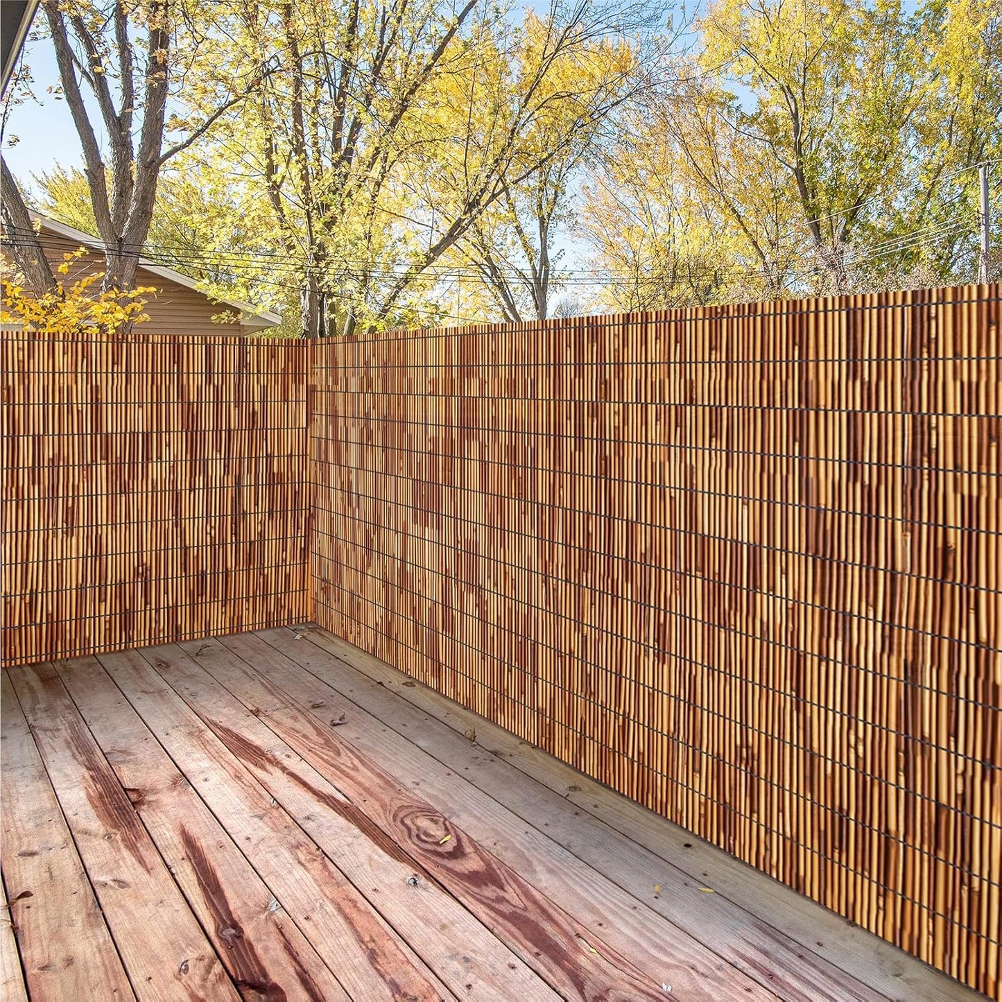 Natural Reed Fencing Rolls,6.5FT X 9.8FT Reed Screen Curtain Fence Covering Privacy Bamboo for Outdoor Backyard Patio(Brown)