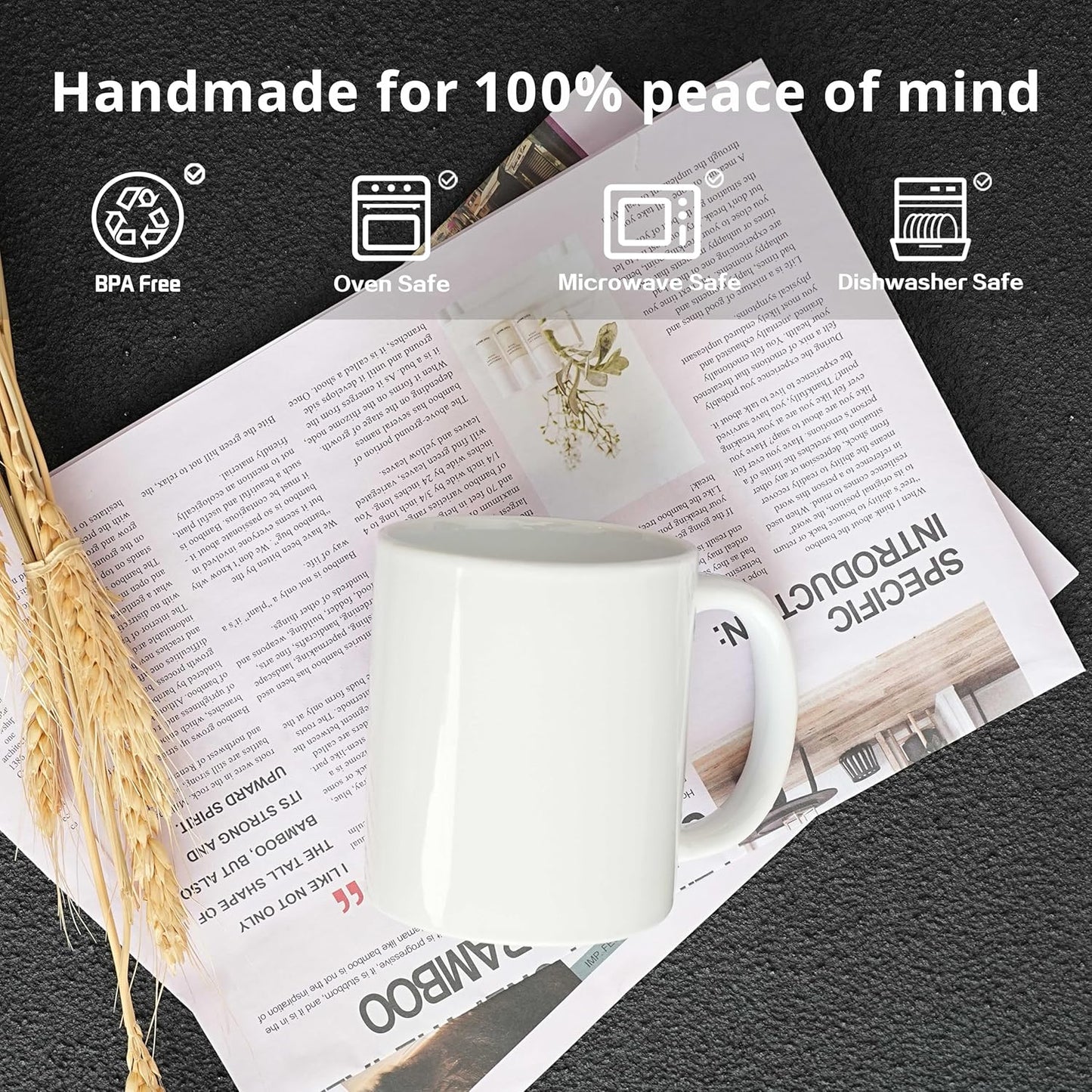 12-Pack 11oz Sublimation Blanks Mugs, White Ceramic Coffee Cups in white gift box, Bulk Set with Gift Boxes, for Heat Press Designs