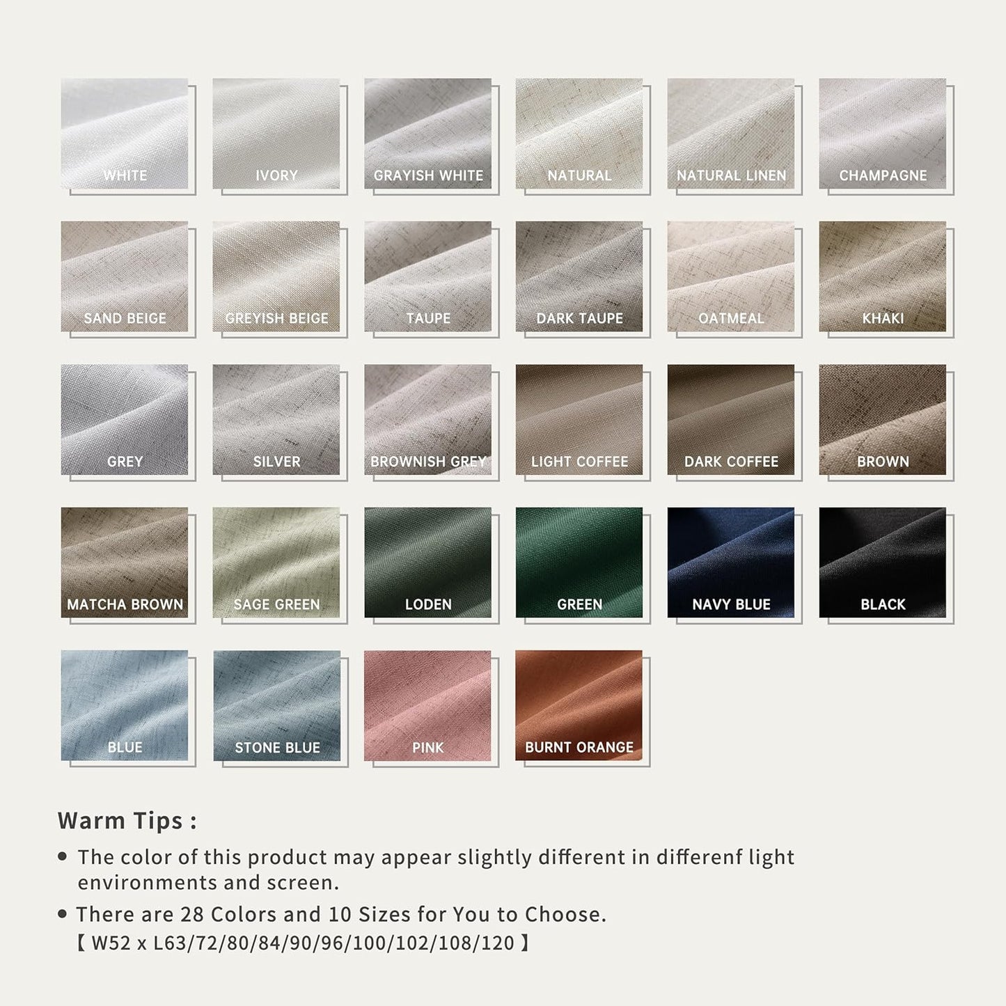 BOODII Room Darkening Curtains Khaki Black Out Curtains 96 Inches Long 2 Panel Set Back Tab Neutral Linen Curtain for Sliding Door Modern Farmhouse Living Room Blackout Drapes Soundproof 52x96