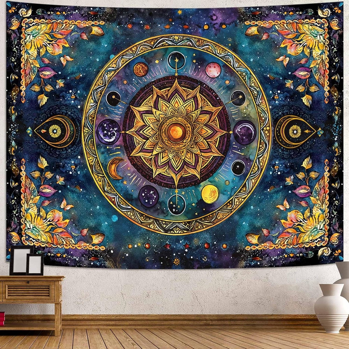 Lunerfex Mandala Solar System Tapestry Boho Tapestry for Bedroom Galaxy Tapestries Wall Hanging Living Room Wall Art and Home Decor 70x90