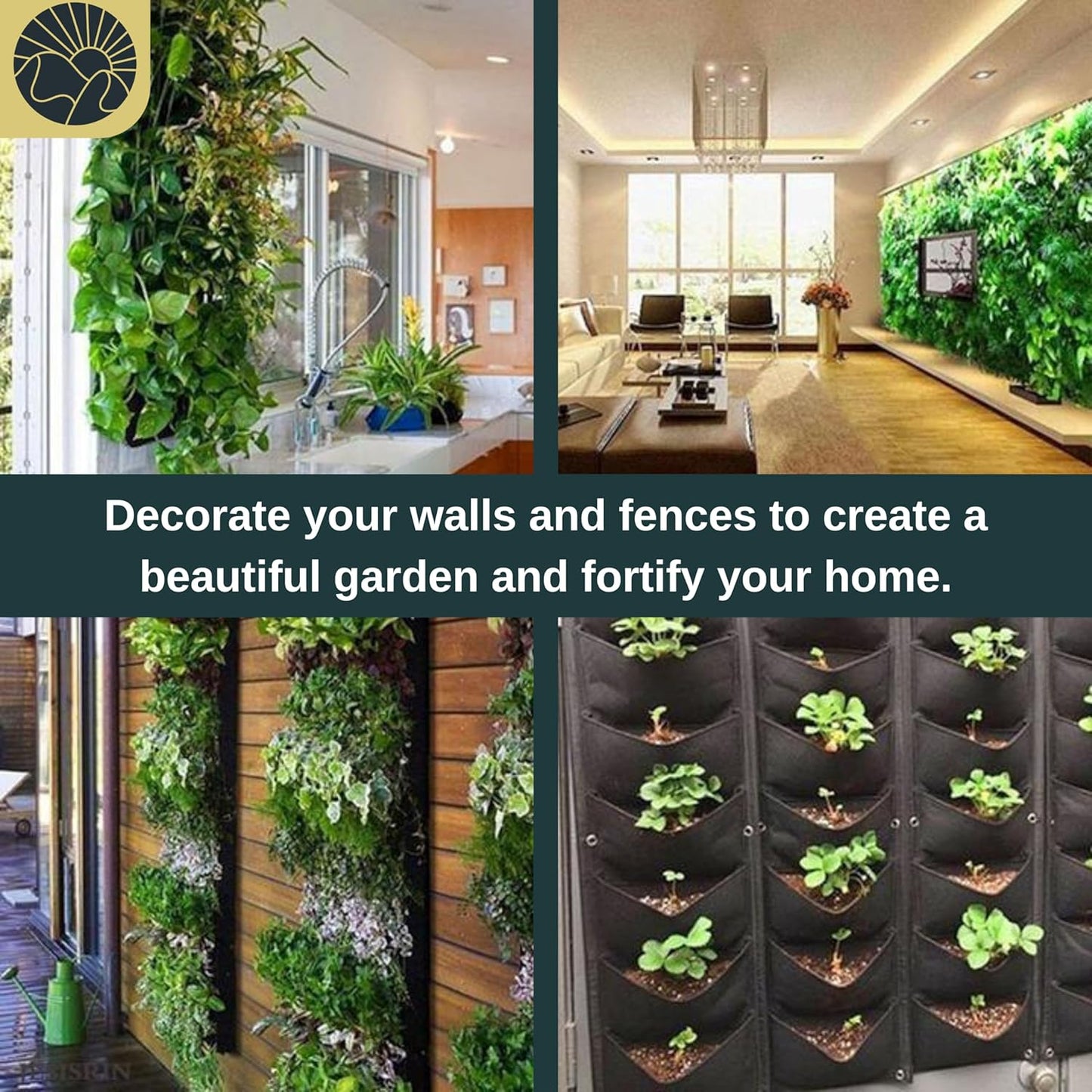Vertical Wall Planter 64 Pockets Living Wall Garden