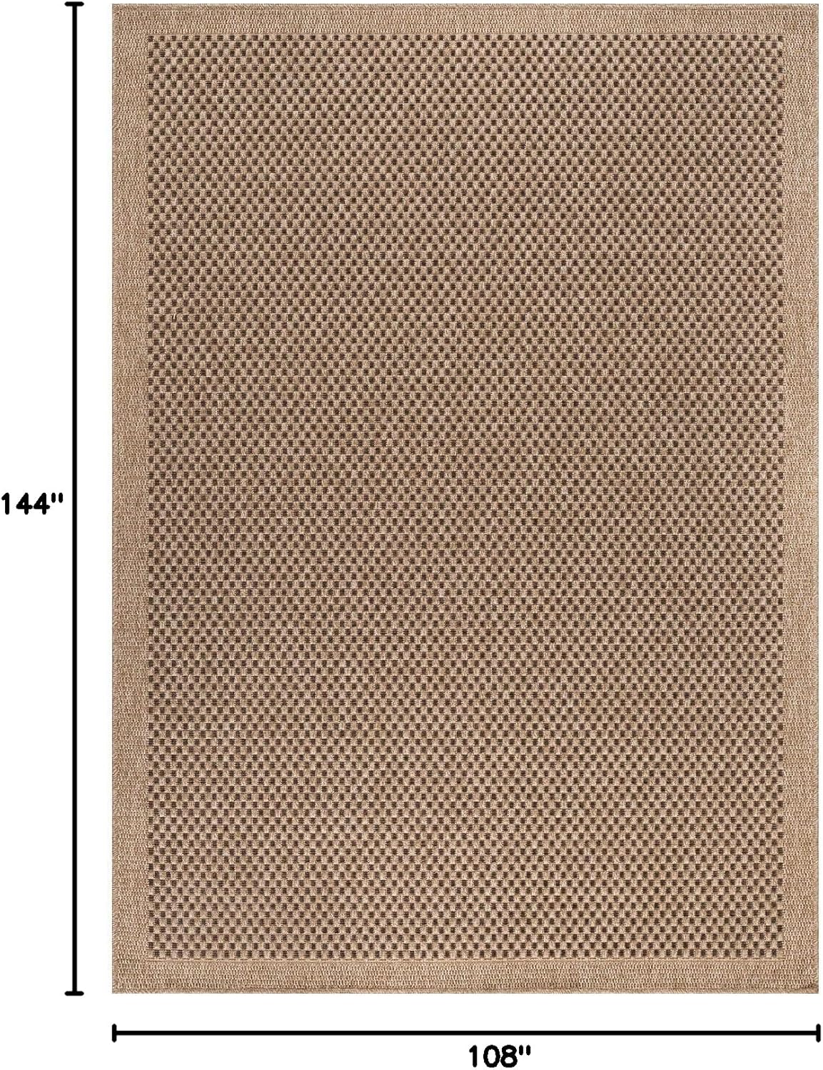 CAMILSON Easy Jute Rug 9x12, Indoor Outdoor Natural Color Fiber Area Rugs for Living Room Patio and Kitchen Rug, Sisal Boho Woven Design, Easy-Cleaning, Washable Outside Carpet Alfombras (9 x 12)
