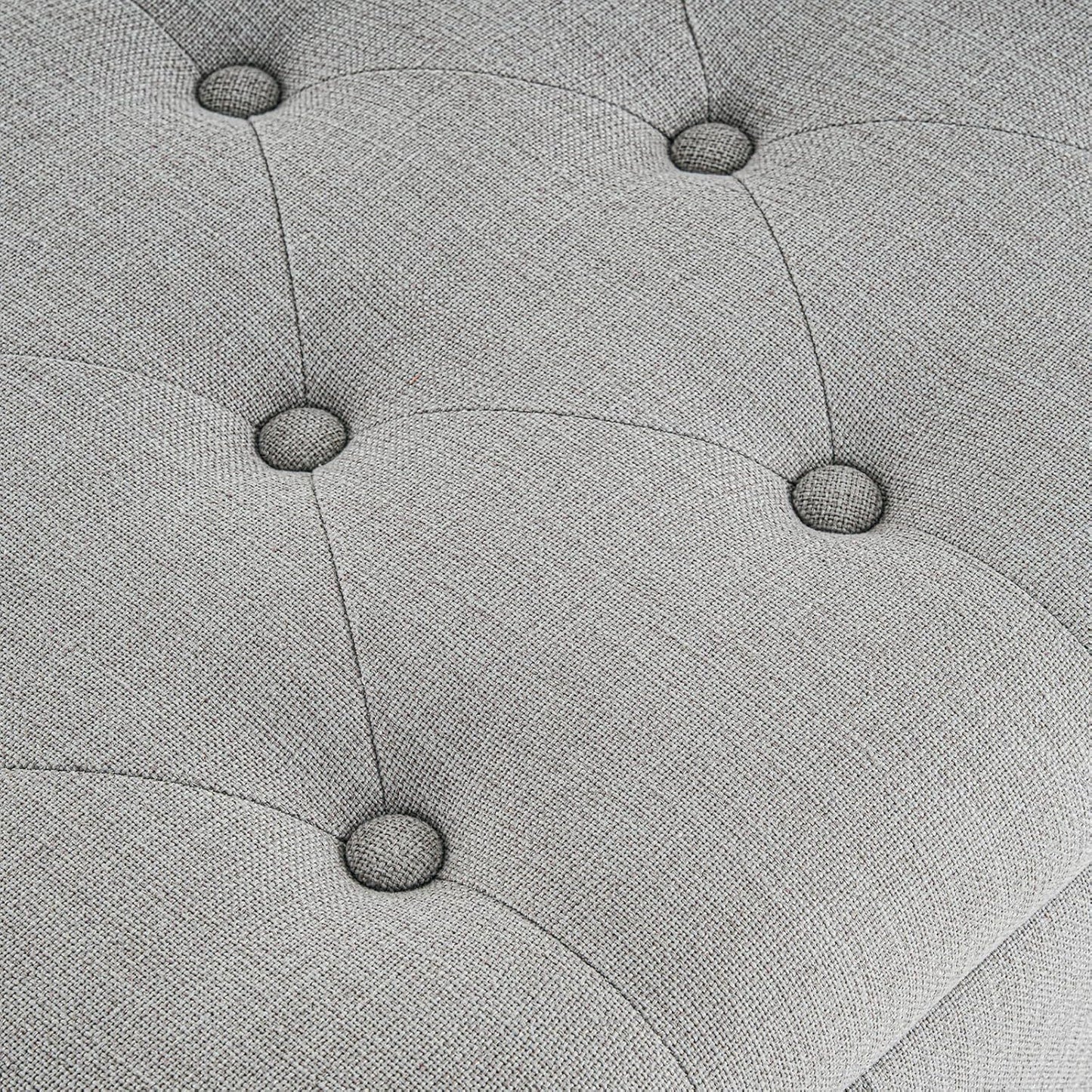 Furniliving 51” Bedroom Bench, End of Bed Bench with Button-Tufted Large Upholstered Storage Bench Ottoman Linen Window Benches with Storage Shoe Cabinet, for Bedroom, Entryway, Closet, Grey