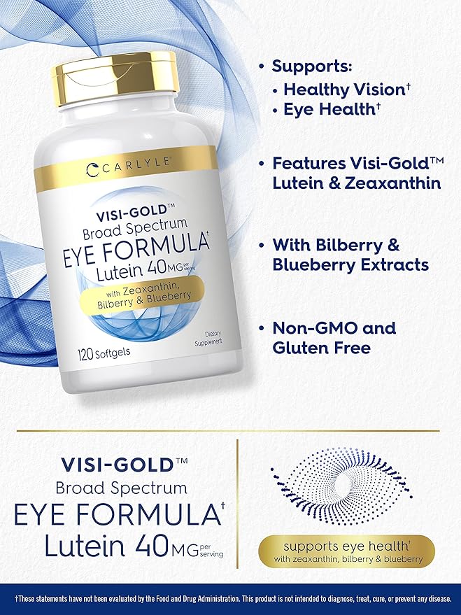 Carlyle Eye Health Vitamins 120 Softgels 40mg, Zeaxanthin,
