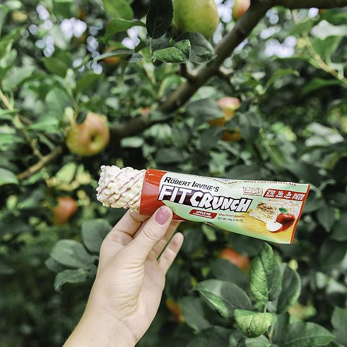 FITCRUNCH Snack Size Protein Bars, 6-Layer Baked Bar, 3g of Sugar, Gluten Free & Soft Cake Core (9 Bars, Apple Pie)