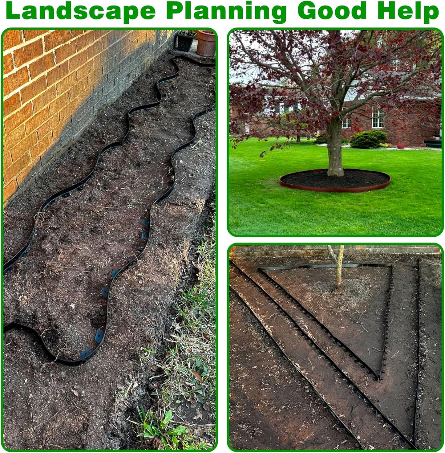 Garden Edging Border,Plastic Edging for Landscaping,Flower Bed, Paver and Lawn Edging Border (2Inchx100FT-2, Brown)