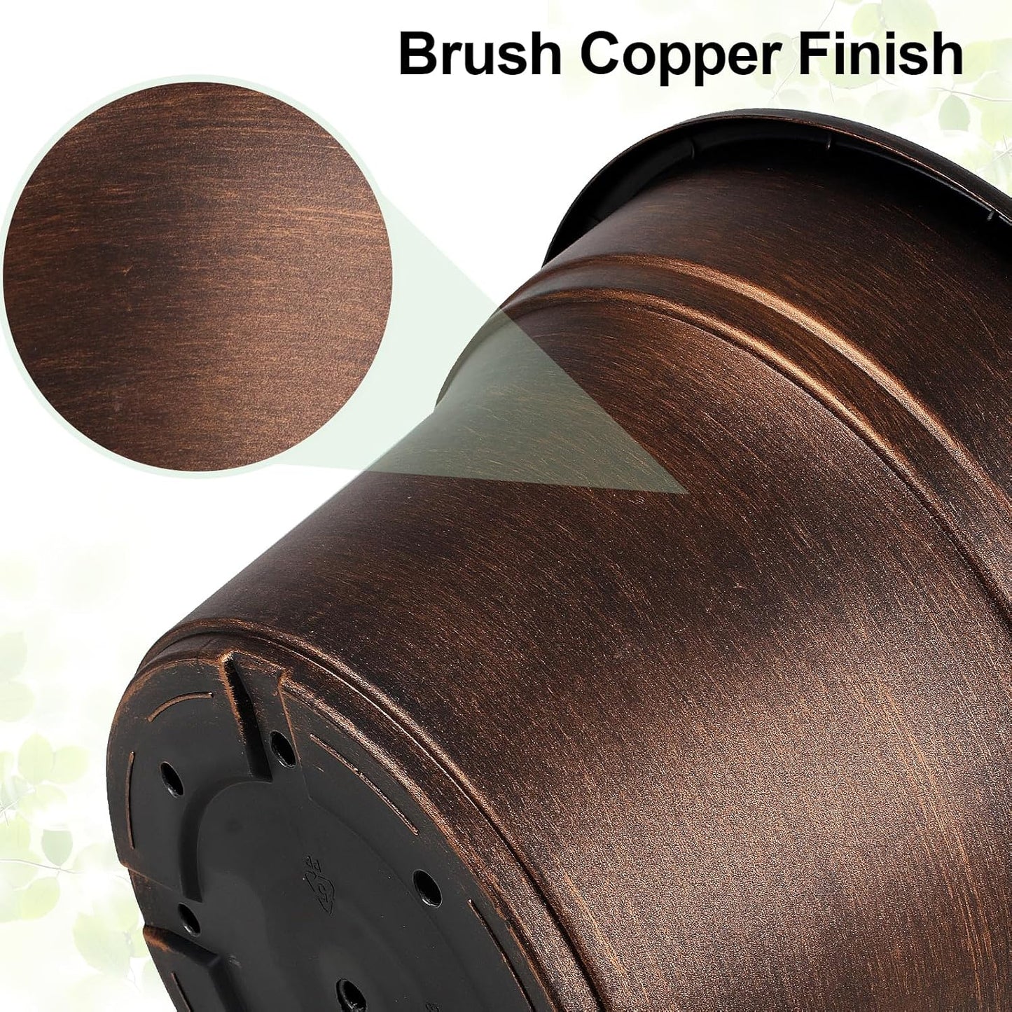 Plant Planters Pots Set of 4 Pack 16 Inch,Large Plastic Flower Pot for Indoor Plants with Drainage Holes & Trays, Resin Decorative Container Sets with Saucer for House Outdoor Garden Plant Copper