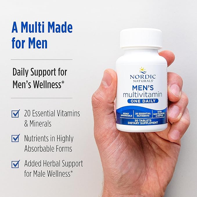 Nordic Naturals Men’s Multivitamin One Daily 20 Essential 30 Tablets 30 Servings