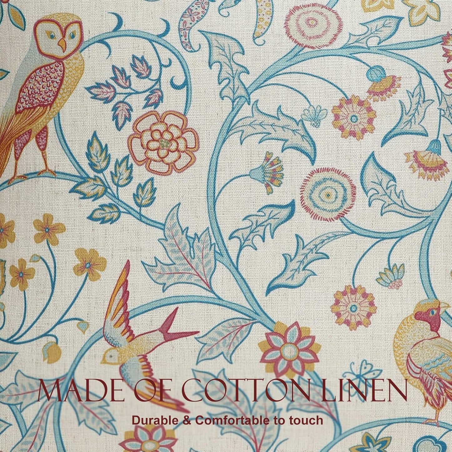 patdrea Design Yellow Linen Throw Pillow Covers Pack of 4, French Square Lumbar Round Pillowcase, Soft Durable Cushion Cases Pillowcase for Couch Bedroom Car Living Room 4 PCS