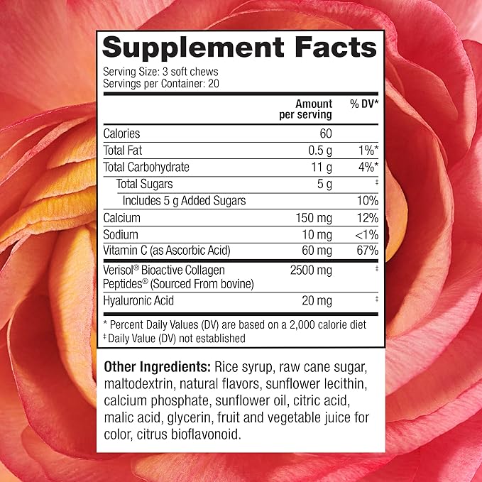 Reserveage Beauty, Collagen Replenish Chews, Supplement 60 Soft (20 Servings)