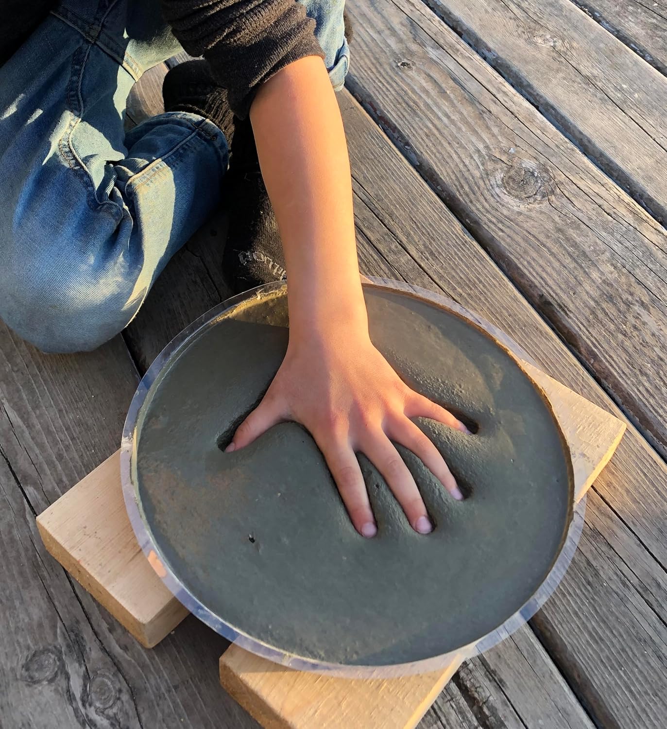 Large DIY Stepping Stone Kit, Handprint Stepping Stone, Mother's Day Gift, Footprint Stepping Stone (10 Inch + Stamp Set)