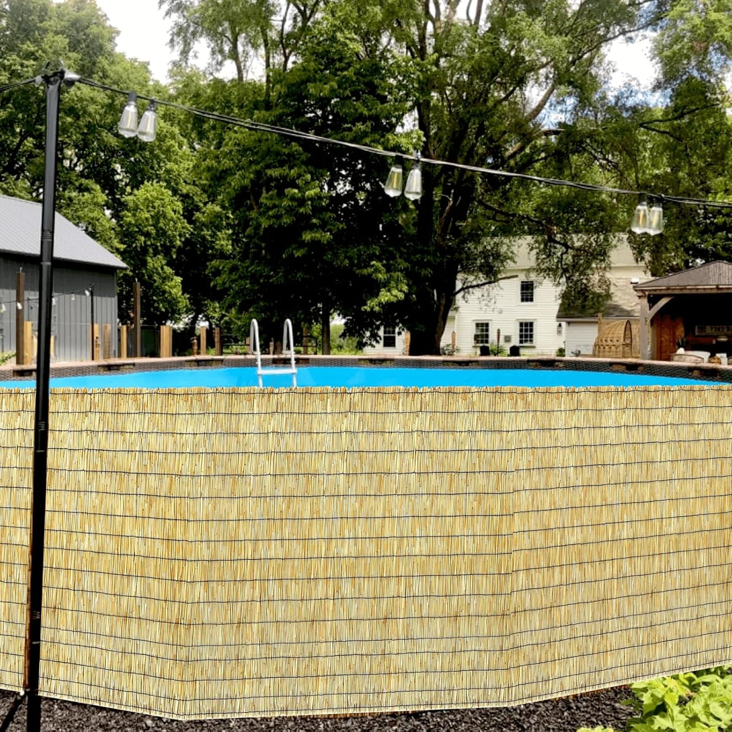 Bamboo Reed Fencing, Natural Bamboo Fence Rolls 3 Feet High, Decorative Reed Curtains Privacy Screen Outdoor for Patio Balcony Garden Backyard, 3 x 16 FT
