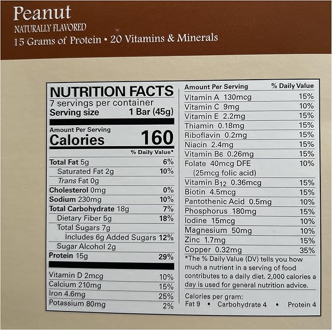 Peanut Bar - New Journey Weight (7 bars/box)