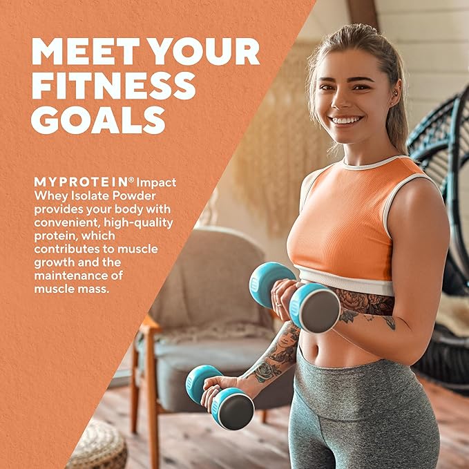 Myprotein® Impact Whey Isolate Protein Powder, Gluten Free Protein Powder, Muscle Mass Protein Powder,Dietary Supplement for Weight Loss, GMO & Soy Free, Whey Protein Powder, Chocolate Smooth 2.2 Lbs
