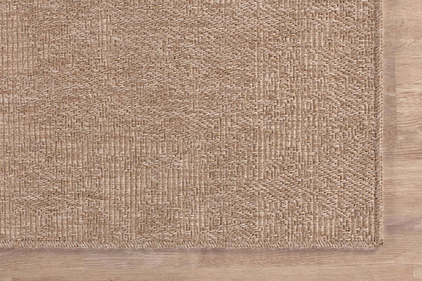 CAMILSON Indoor and Outdoor Runner Rug Natural Solid Boho Woven Design Easy-Cleaning Non Shedding Fiber Living Room Bedroom Garden Patio and Kitchen Washable Outside Carpet Alfombras (2x7)