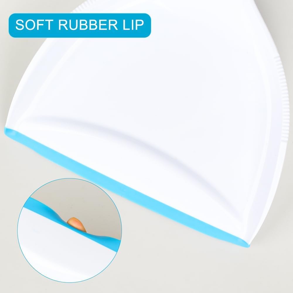 Pet Rubber Brush with Mini Dustpan,Dog Cat Hair Removal Brush with Squeegee,Portable Small Carpet Brush for Clothes,Cars,Sofa,Bed Sheet