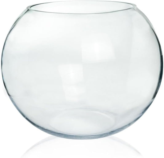 Craft And Party, Glass Bubble, 6" Height x 8" Width Glass Fish Bowl Vase, Bubble Bowl vase for Terrarium, Flower vase Centerpiece