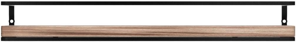 Meangood Floating Shelves Wall Mounted Set of 2, Rustic Wood Wall Storage Shelves for Bedroom,Living Room,Bathroom, Kitchen Torched Wood