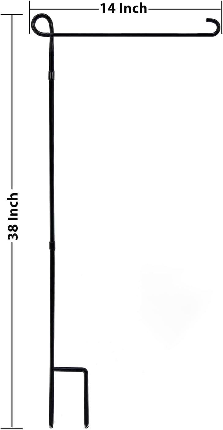 TOPFLAGS Garden Flag Stand with American Garden Flags Patriotic Stars and Eagle Yard Flag 12x18 Inch Holder Pole Stake Double Side for Outside with Clips and Stopper for Memorial Day 4 th of July