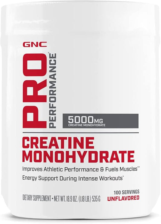 GNC Pro Performance Creatine Monohydrate Powder | Improves Athletic Performance and Fuels Muscles | Science-Backed | Banned Substance Free | 100 Servings