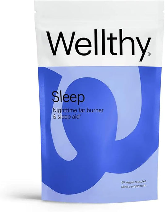 Wellthy Night Time Fat Burner - Weight Loss Pills for Women - Vitamin B6, Ashwagandha & Melatonin - Nighttime Fat Burner for Women - Belly Fat Burner - Natural Weight Loss Supplements for Women, 60ct