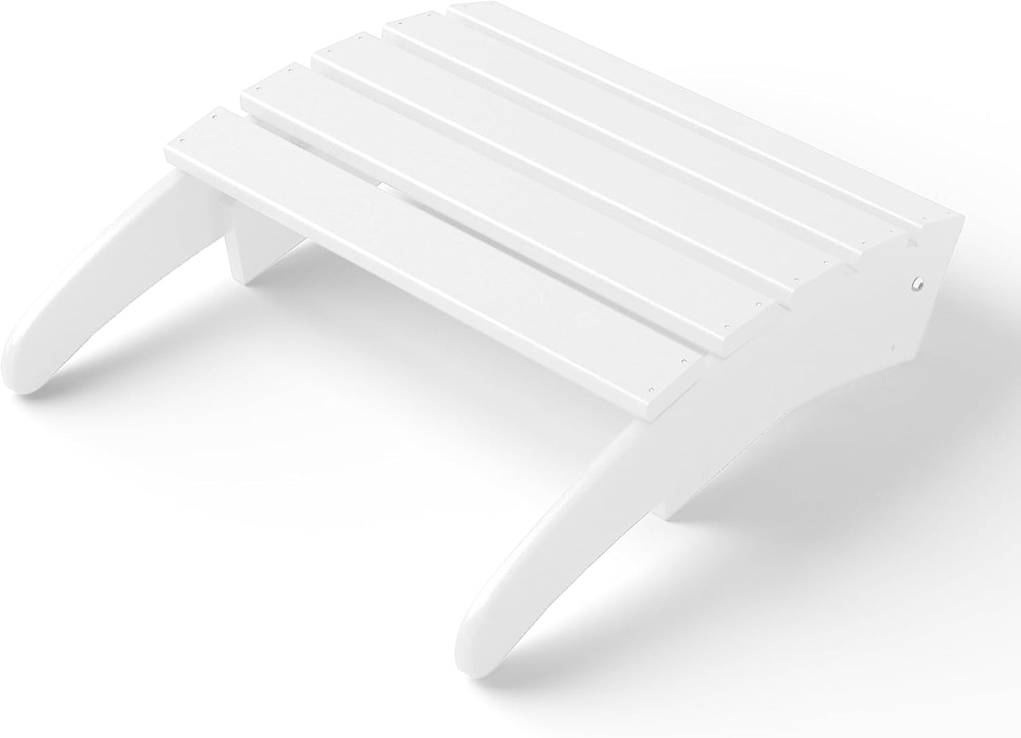 WestinTrends Outdoor Ottoman, Patio Adirondack Ottoman Foot Rest, All Weather Poly Lumber Folding Foot Stool for Adirondack Chair, Widely Used for Outside Porch Pool Lawn Backyard, White