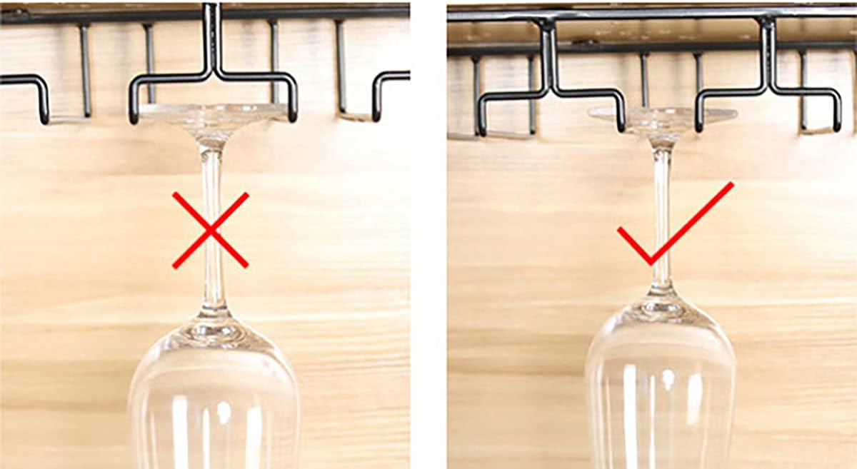 eywlwaar Wine Glass Rack Wine Glass Hanging Rack Metal Wine Glass Holder (Gold, 3 Rows-1 Pack)