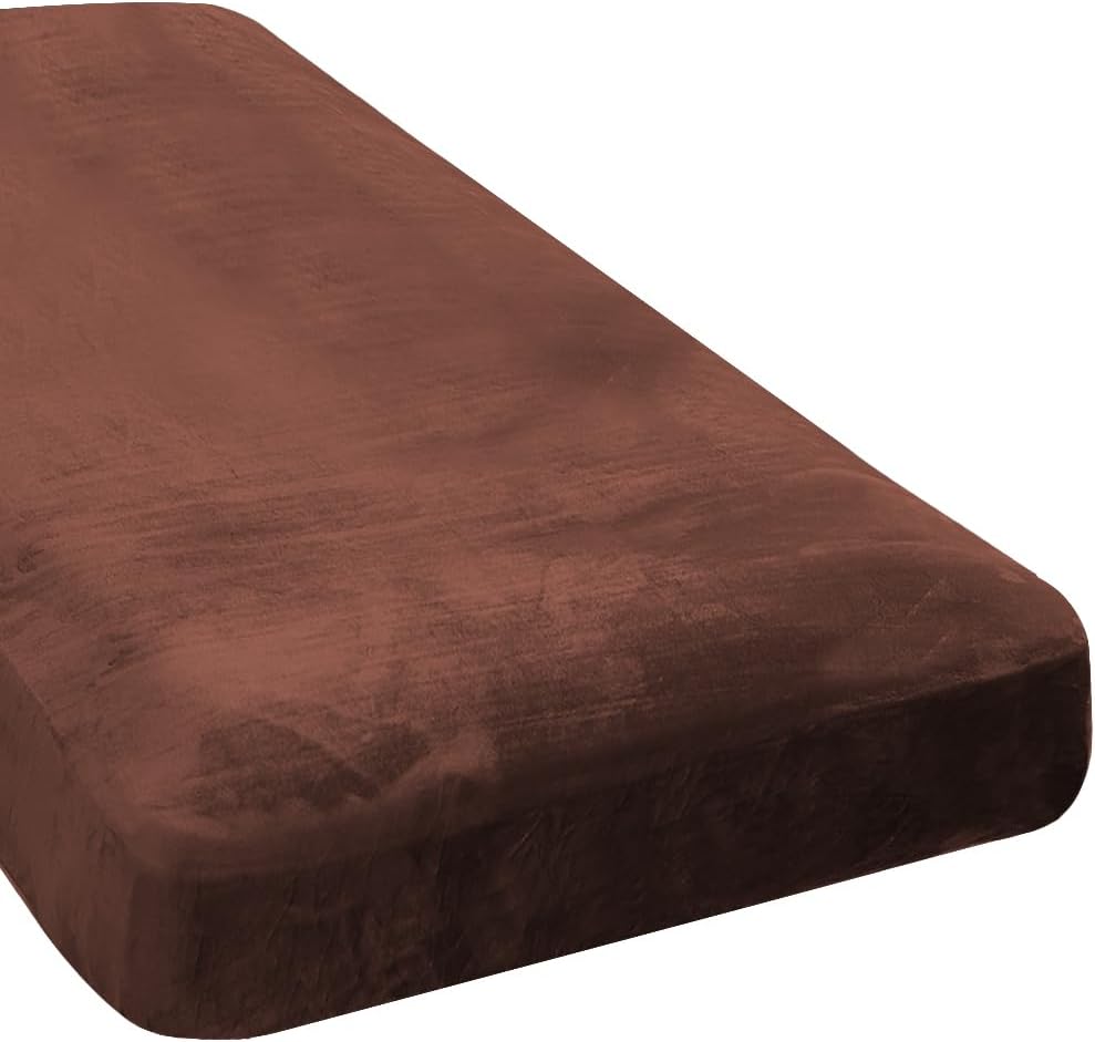 H.VERSAILTEX Velvet Stretch Individual Chaise Cover Sectional Couch Covers for L Shaped Sofa Both Left/Right Furniture Protector Seat Cushion Sofa Cover (1 Piece Chaise Cover, Burnt Brick)