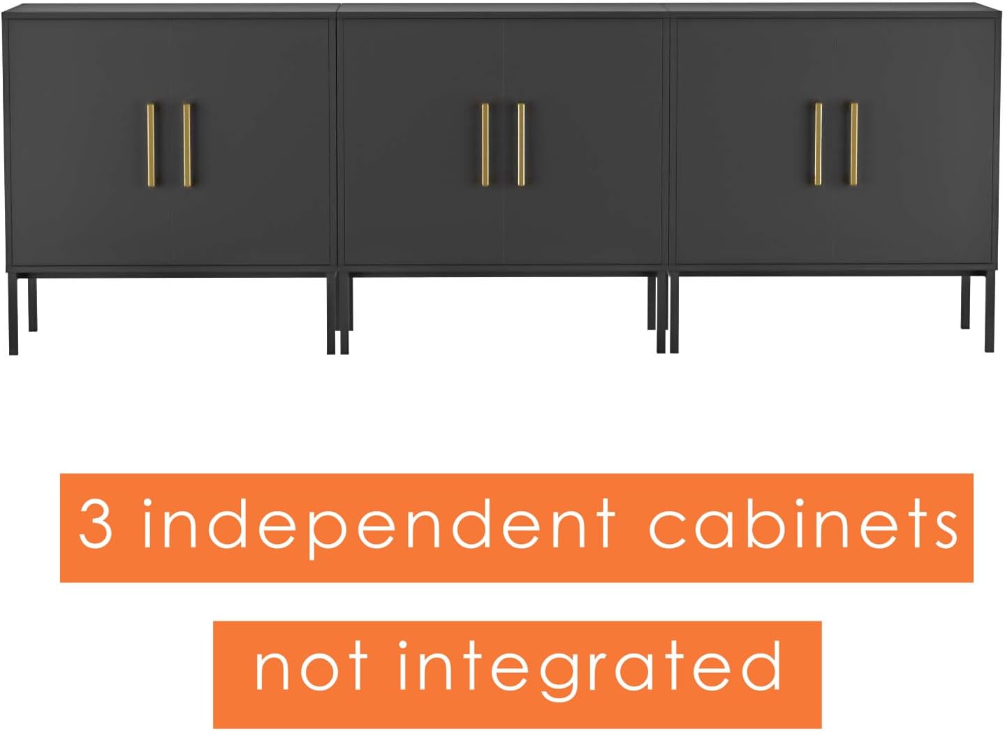 LYNSOM TV Stand for 85 Inch TV, Media Entertainment Center Console Table, 3 Cabinets, TV Console Table with Storage Cabinet for Bedroom, Living Room, Entertainment Room (Black)