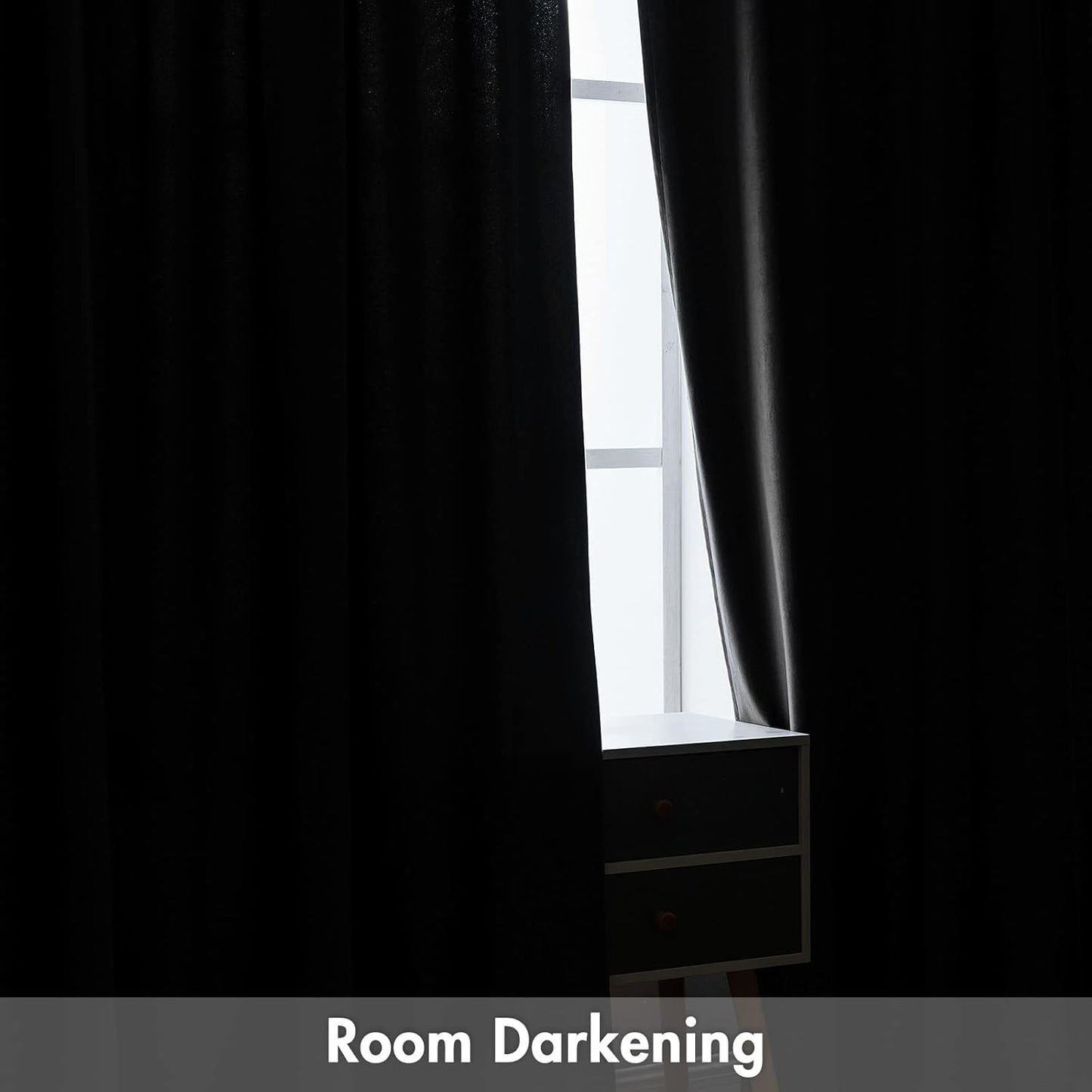 MIULEE Black Velvet Curtains Thermal Insulated Blackout Curtain Drapes for Bedroom Living Room Darkening 72 Inches Long Curtains Panels Rod Pocket Set of 2