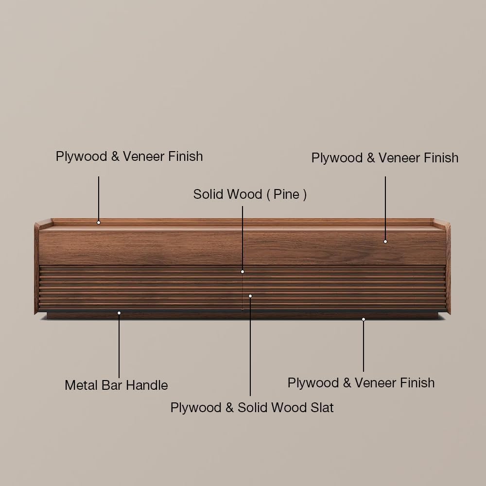 POVISON Fully-Assembled Mid Century Modern TV Stand, 78.74" Wood Media Console with Adjustable LED Light, Entertainment Center with Storage for Living Room