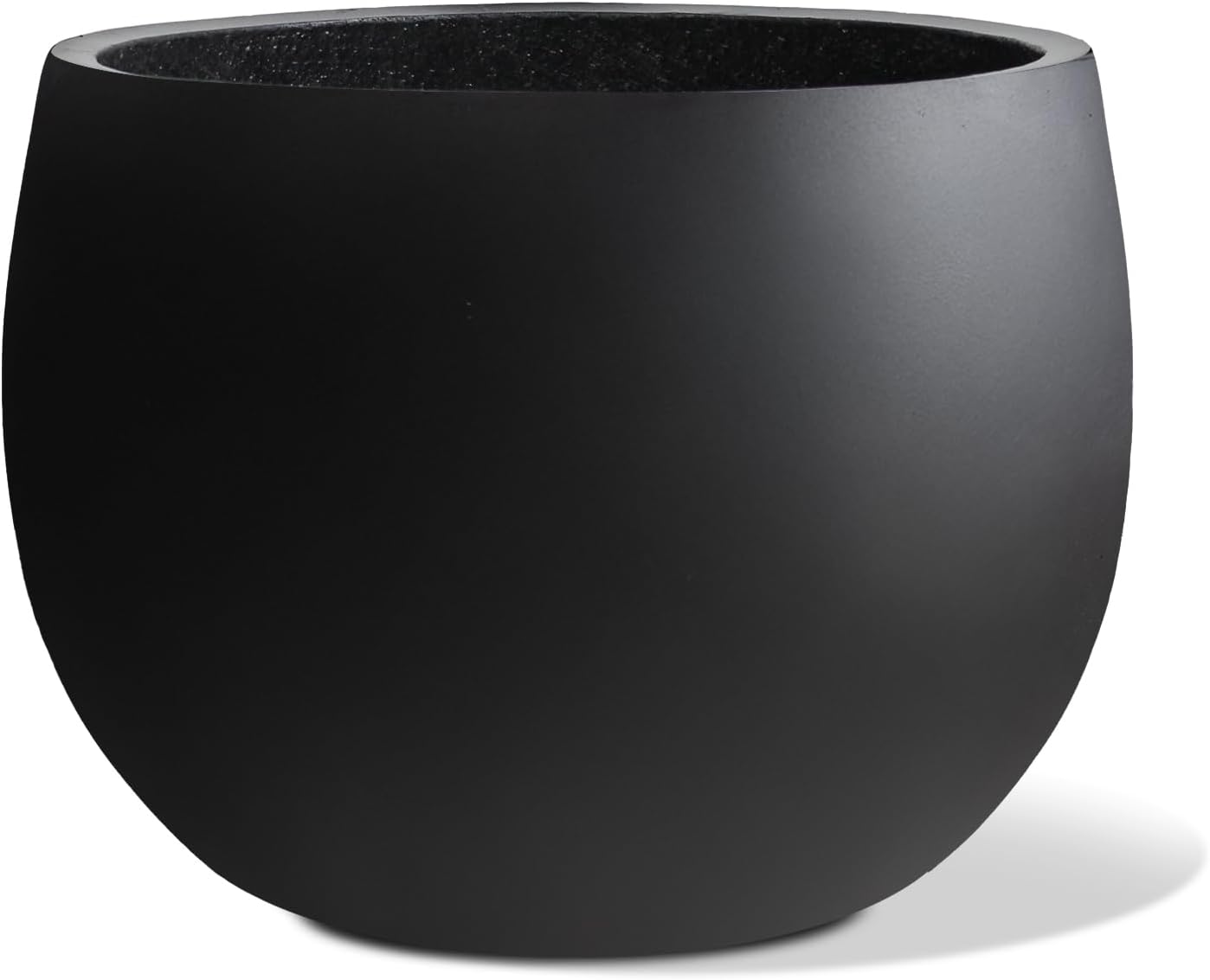 Ball Concrete Planter Outdoor Indoor, Large Tall Cement Plant Pots for Trees Flowers (Black, 20 inch)