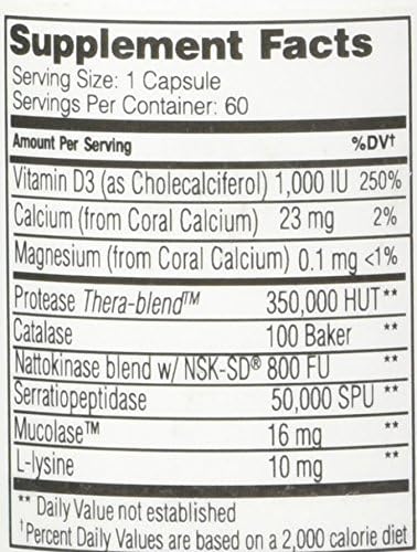 Enzyme Defense Pro, 60 Capsules–Immunity Support D3, L-Lysine,