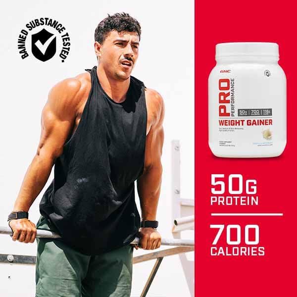 GNC Pro Performance Weight Gainer Protein Powder | Increase Muscle Mass | Banned Substance Tested | Double Chocolate | 6 Servings