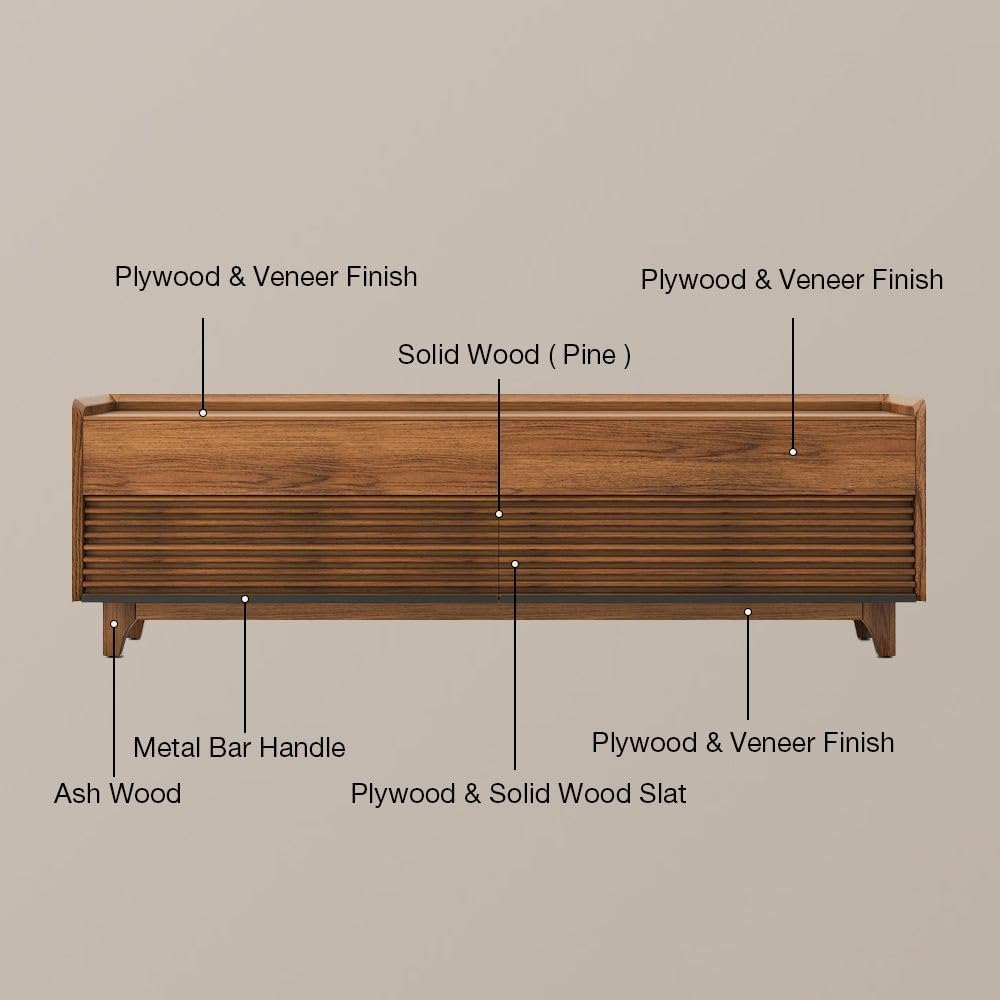 POVISON Fully-Assembled Mid Century Modern TV Stand with Legs, Wood Media Console with Adjustable LED Light for 85-inch TVs, Entertainment Center with Storage for Living Room