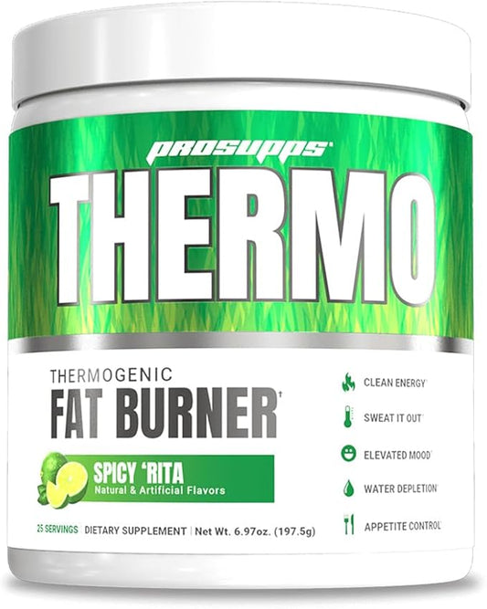PROSUPPS Thermo Fat Burning Thermogenic Powder - Weight Management and Pre Workout - Energy, Mood, Appetite Control (Spicy 'Rita)
