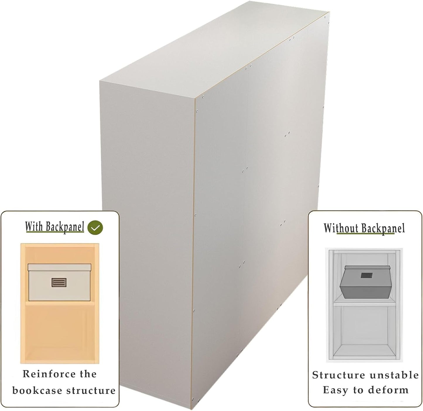 9-Cube Storage Shelf Bookcase - Wooden 3-Tier Floor Standing Open Bookshelf for Home and Office, Display Cabinet, Warm White