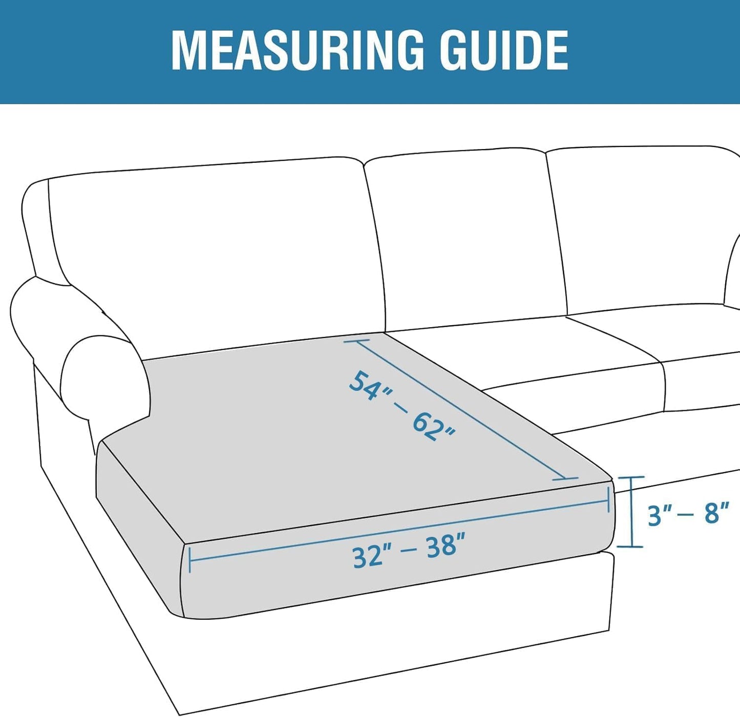 H.VERSAILTEX Velvet Stretch Individual Chaise Cover Sectional Couch Covers for L Shaped Sofa Both Left/Right Furniture Protector Seat Cushion Sofa Cover (1 Piece Chaise Cover, Porcelain)