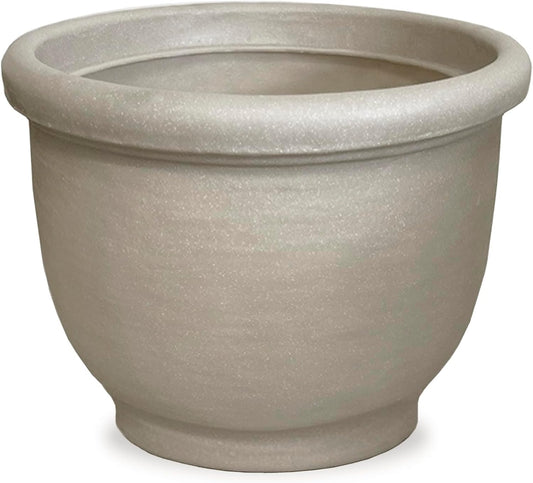 Crescent Garden Agave Planter, Charming Old-World Plant Pot, 21-Inch (Parchment)